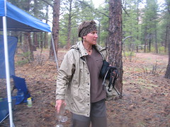 Ann Readies Campsite at Tres Piedras