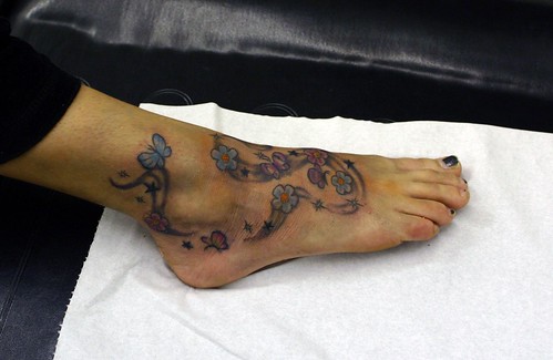 foot tattoo rework tattooed by johnny
