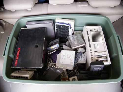 Box of electronics for recycling