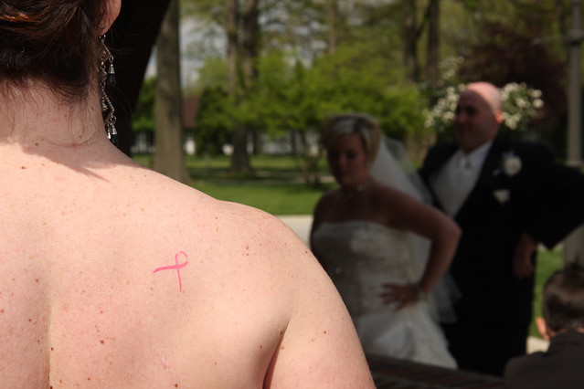 Breast Cancer Awareness Tattoo. All of the bridesmaids had them.