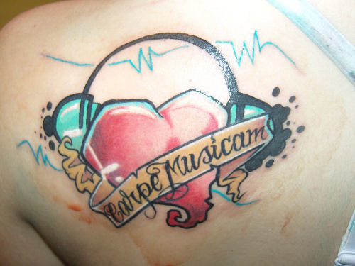 heart headphones tattoo Tattoos Gallery