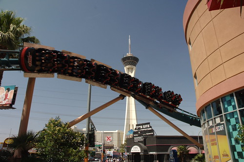 stratosphere roller coaster. The rollercoaster ride at the