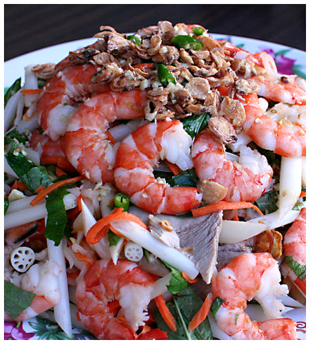 Vietnamese lotus root salad 