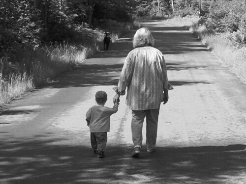 logan walks with grandma karen 