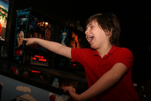 my boy in the arcade