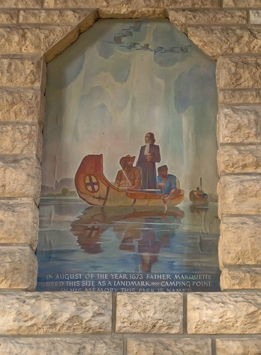 Pere Marquette State Park, in Grafton, Illinois, USA - painting of Father Marquette