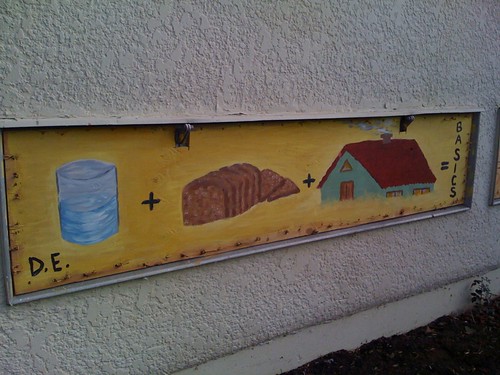 graffiti: water + bread + home = basics