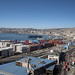 Veduta dall'alto del porto di Valparaiso