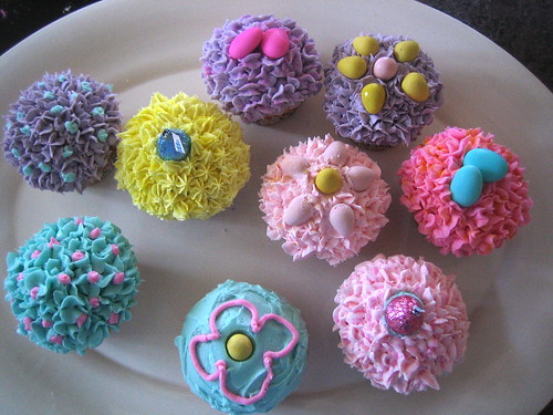 easter cupcakes decorations. Colorful Easter cupcakes are