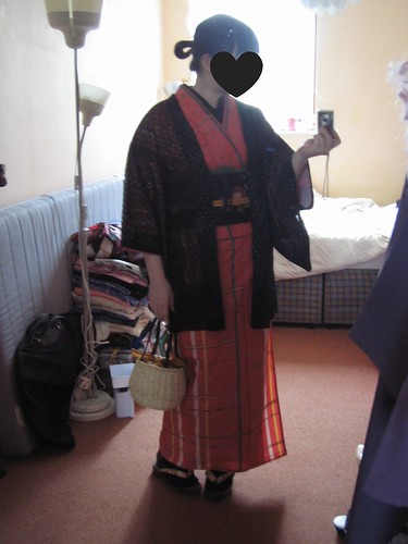 Raspberry Striped Wool Kimono