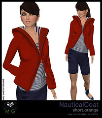 [MG fashion] NauticalCoat.short.orange