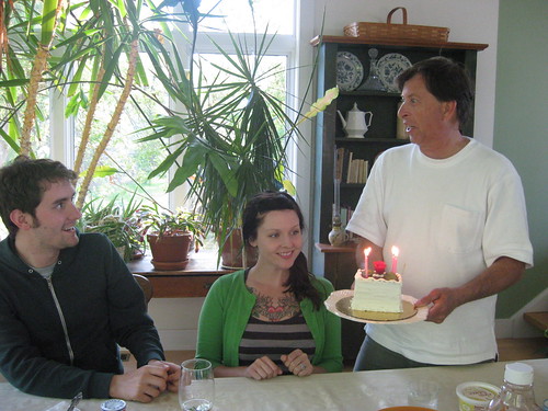 uncle paul bringing us our early birthday cake!