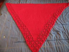 Better shot of the whole shawl but the red is deeper than this shows