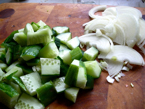 cucumber and onion