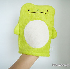 Frog Animal Body wash mitten sponge puppet plush-japanese kawaii cute bath