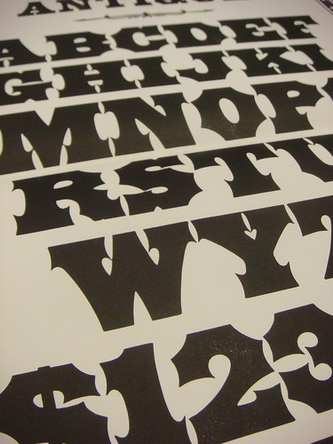 Specimens of wood type held at Shooting Star Press