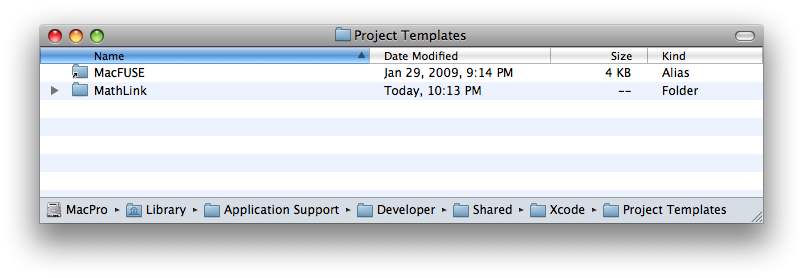 Xcode project template installation