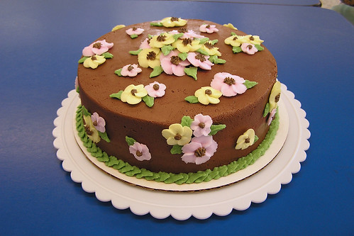 chocolate and wild roses cake