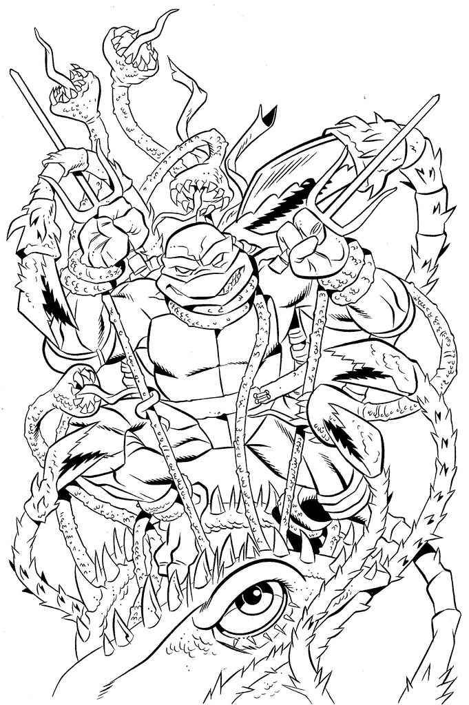 Tales of the TMNT v.2 #62  cover inks // pencils by Fernando León González, Inks by R. Brown (( September 2009 )) 