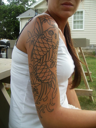 koifish tattoo. Koi Fish Tattoo. Outline