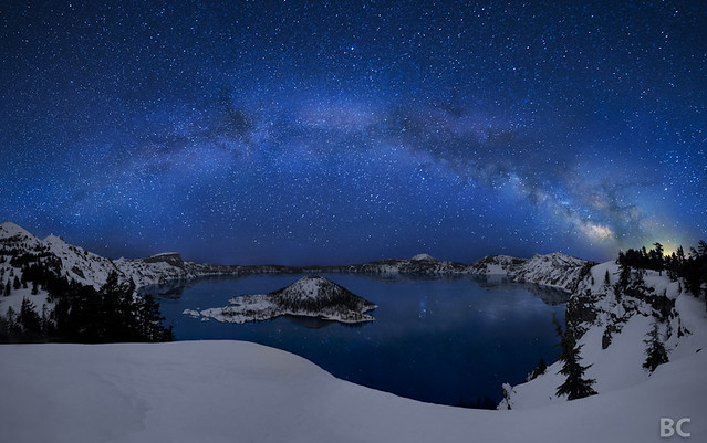 Crater Lake under the Stars