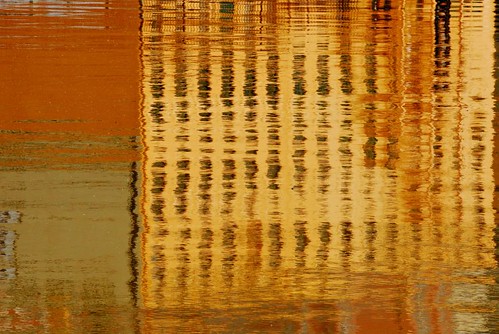 abstract photograph gold building reflections