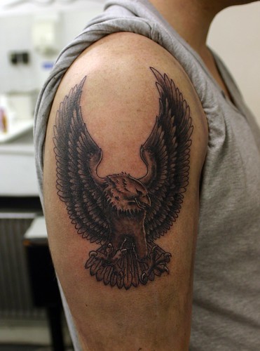 eagles tattoo. shaded eagle tattoo