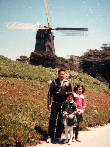 Irene and Christina with dad in San Francisco - 1987