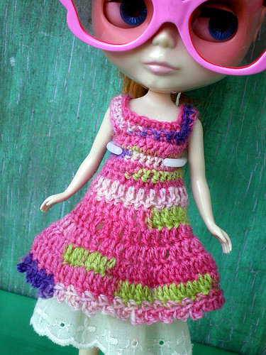 Clementine in Her New Crocheted Dress and Shades