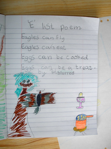 H wrote a list poem with E words