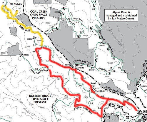 Russian Ridge hike map