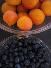 Apricots and blueberries