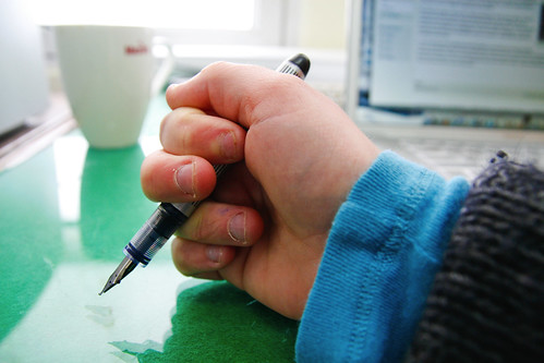 Here, for those curious, is how I hold a pen: pen holding technique