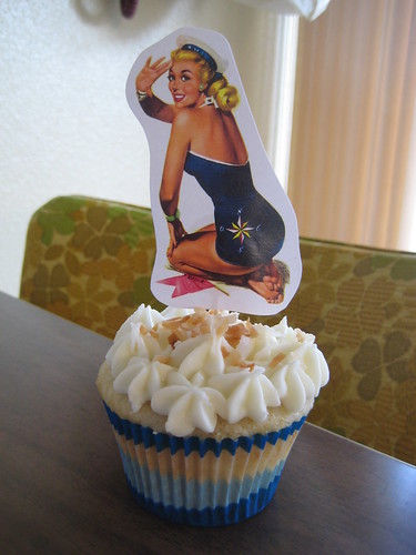 Navy Pinup Girl cupcake toppers