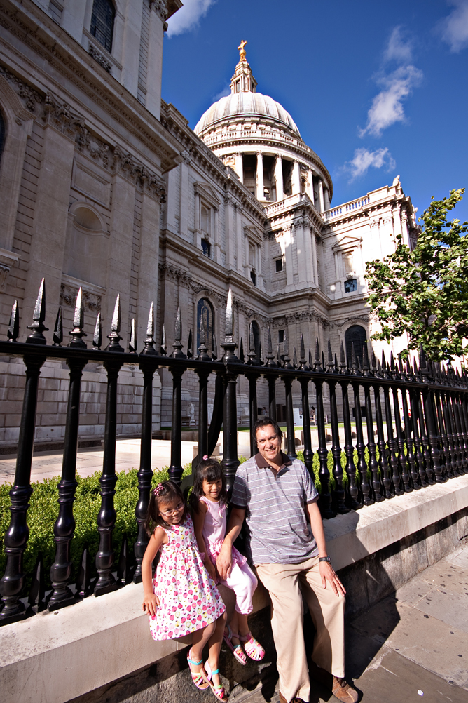 Chloe Pearl and Dad at St. Paul Cathedral