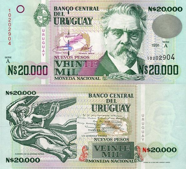 20 000 Nuevos Pesos Uruguaj 1989-91