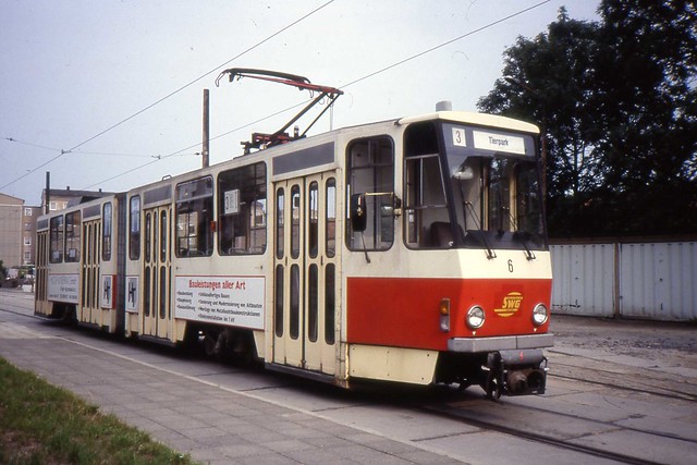 Grlitz Tatra KT4D tram no 6  July 1992 by sludgegulper