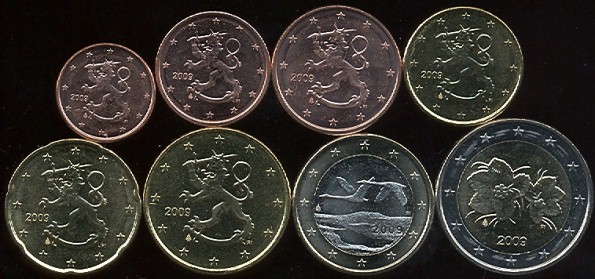 Sada mincí 1 cent - 2 euro Fínsko 2009