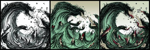 Tsunami (drawing, sketch and final) - Yuko Shimizu