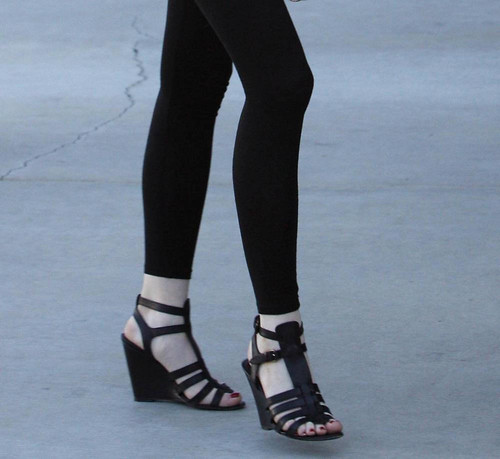 Balenciaga black gladiator wedge sandals Lindsay Lohan 2009