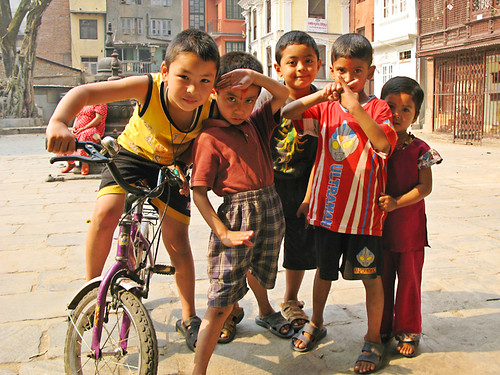 Children playing in Kathmandu, Nepal.