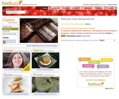 One of my images from a food review was published on the front page of Foodbuzz
