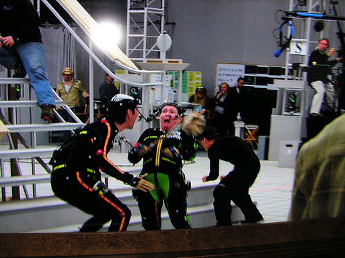 Actors performing for motion capture