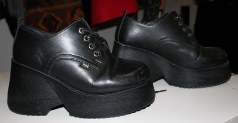 black platform school shoes