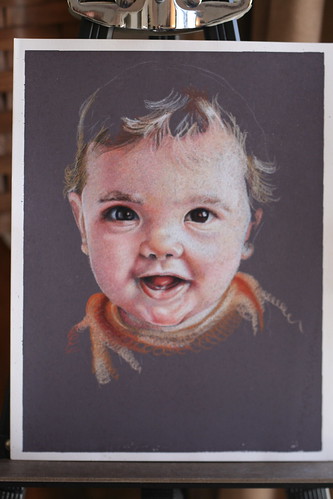 In progress colored pencil portrait of my son Emre.