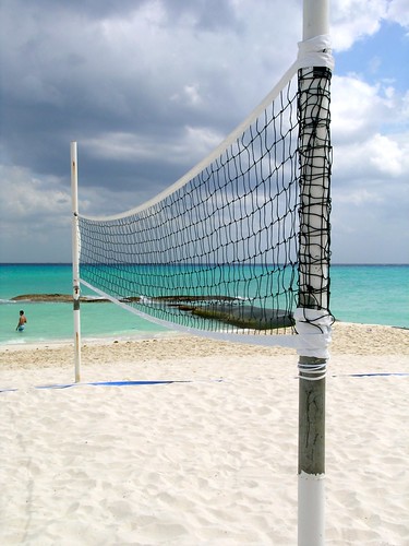 volleyball net on the beach. Beach Volleyball