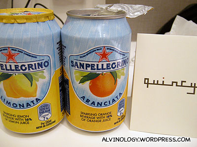 Complementary sparkling juices
