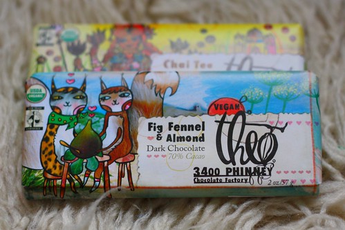 Theo Chocolates: Fig, Fennel, & Almond and Chai Tea