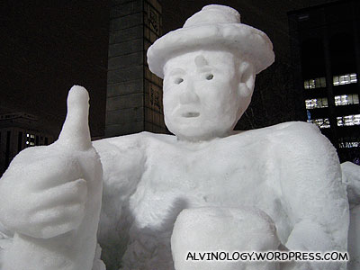 Sorry-looking snow sculpture - probably disintegrating already