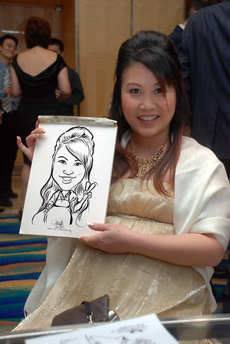 Caricature live sketching for AXA Award Nite 2009 - 4